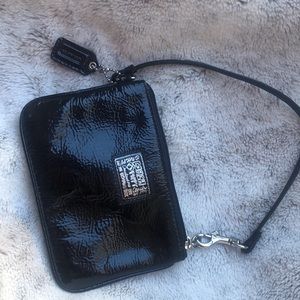 Patent leather coach wristlet